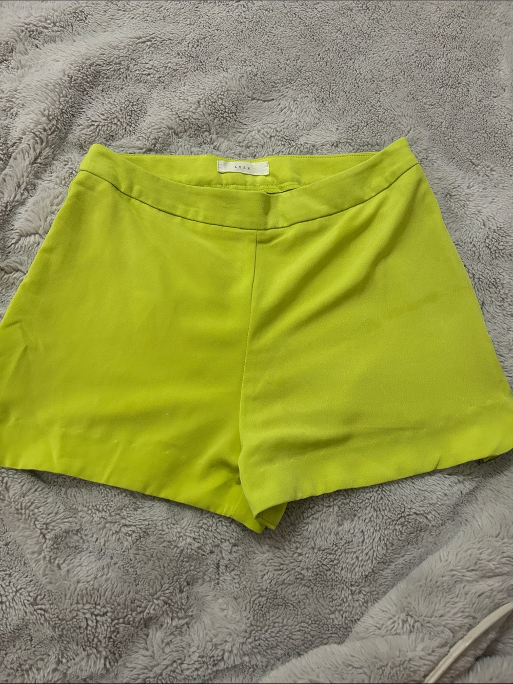 Lush Neon Lime High-Waist Women's Shorts